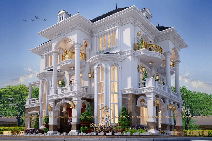 biệt thự tân cổ điển 3 tầng bt 2093