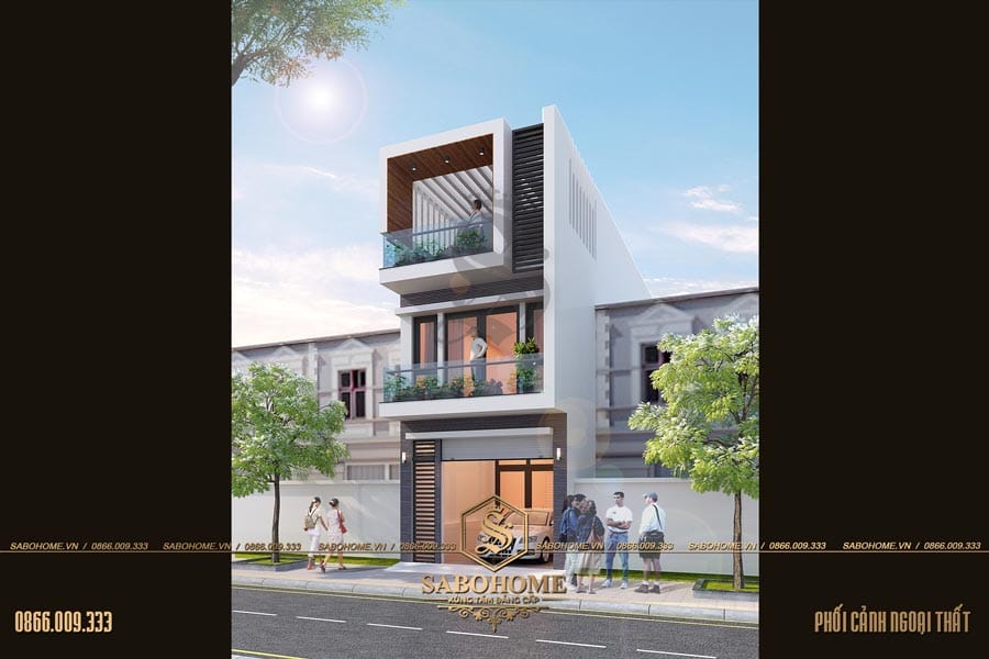 thiết kế nhà ông 3 tầng hiện đại bt 2072