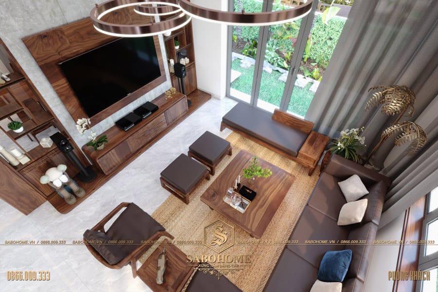 thiết kế nội thất phòng khách biệt thự hiện đại bt 2063 02
