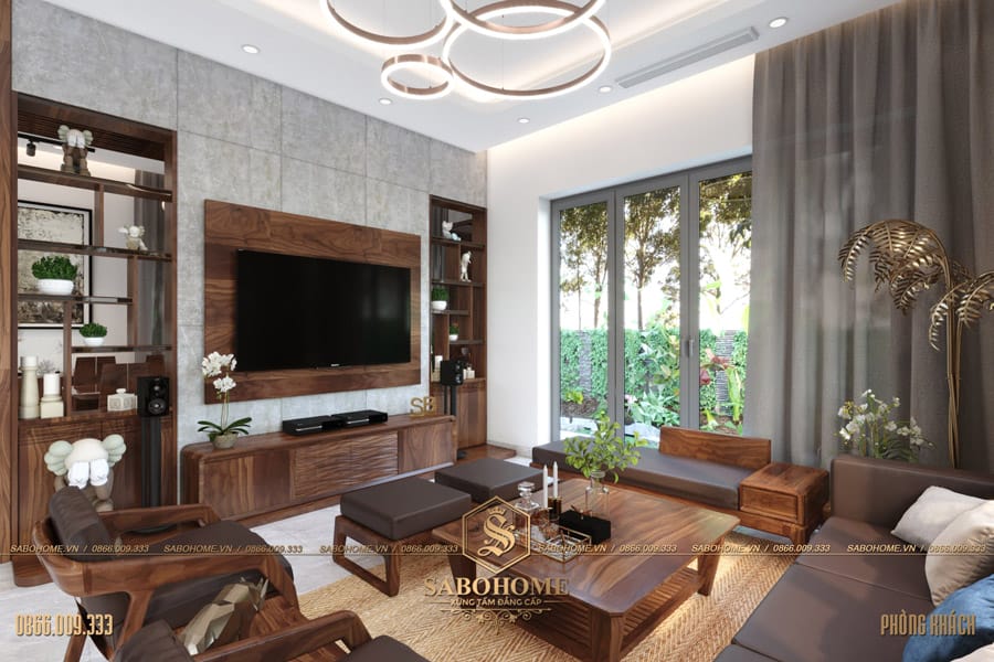 thiết kế nội thất phòng khách biệt thự hiện đại bt 2063 08