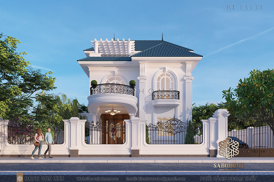mẫu thiết kế biệt thự 3 tầng tân cổ điển
