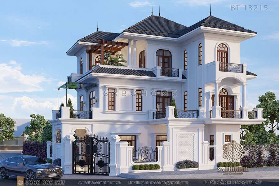 Thiết kế biệt thự tân cổ điển 3 tầng