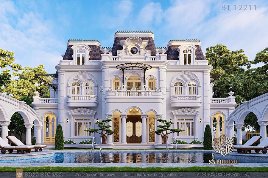 biệt thự 2 tầng tân cổ điển