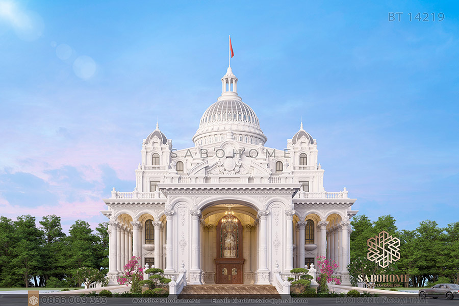 mẫu thiết kế lâu đài 4 tầng cổ điển
