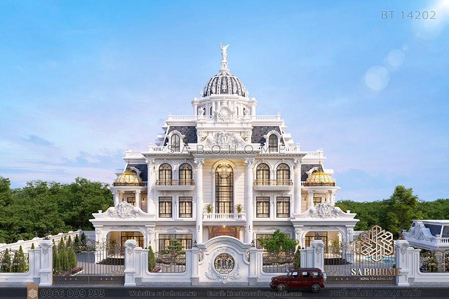 dinh thự 4 tầng tân cổ điển hoành tráng