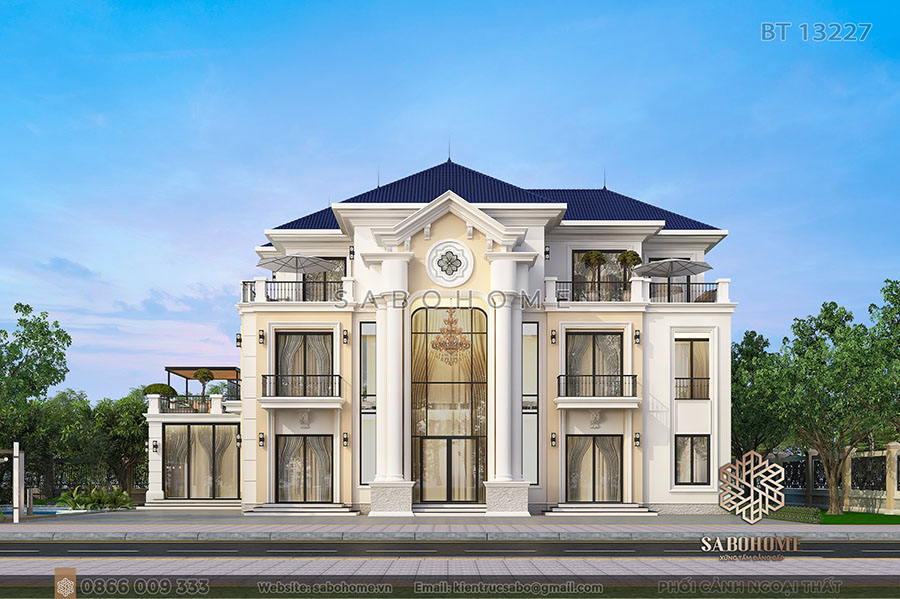 Biệt thự tân cổ điển sân vườn 3 tầng
