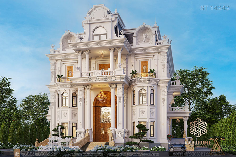 biệt thự tân cổ điển 4 tầng