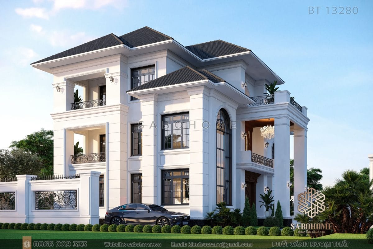 Đắm chìm trong không gian sống đẳng cấp và tinh tế của biệt thự tân cổ điển Sabohome