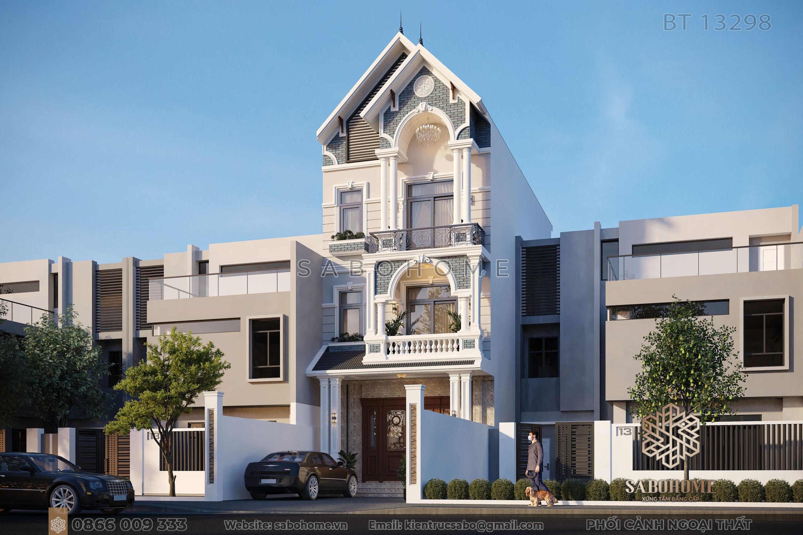 Biệt thự tân cổ điển Sabohome - Nét đẹp độc đáo hòa quyện cùng sự sang trọng không thể nhầm lẫn Trải nghiệm sự tinh tế và độc đáo trong từng chi tiết kiến trúc của biệt thự tân cổ điển Sabohome