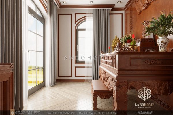 Phòng thờ tân cổ điển - Nơi thể hiện sự trang trọng và đẳng cấp Sự kết hợp hoàn hảo giữa trang nghiêm và vẻ đẹp cổ điển trong phòng thờ tân cổ điển