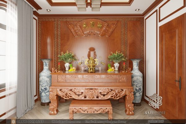 Sự tinh tế và đẳng cấp trong phòng thờ tân cổ điển Khi trang trọng cổ điển gặp gỡ đẳng cấp trong phòng thờ tân cổ điển