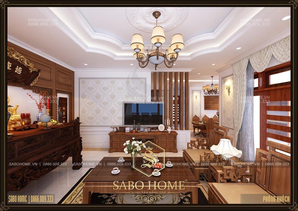 Tròn đầy ý nghĩa, phong cách sang trọng - Phòng thờ tân cổ điển Chào đón sự cao quý trong Phòng thờ tân cổ điển