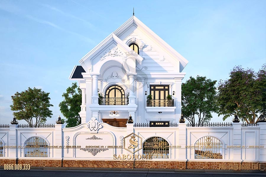 Mẫu biệt thự 2 tầng mái thái đẹp mỹ mãn ở Hưng Yên - BT2076