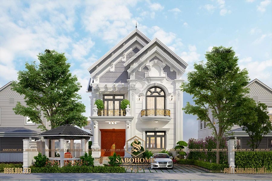 Biệt thự 2 tầng 5 phòng ngủ diện tích 10x15m đẹp ở Hưng Yên - BT1952