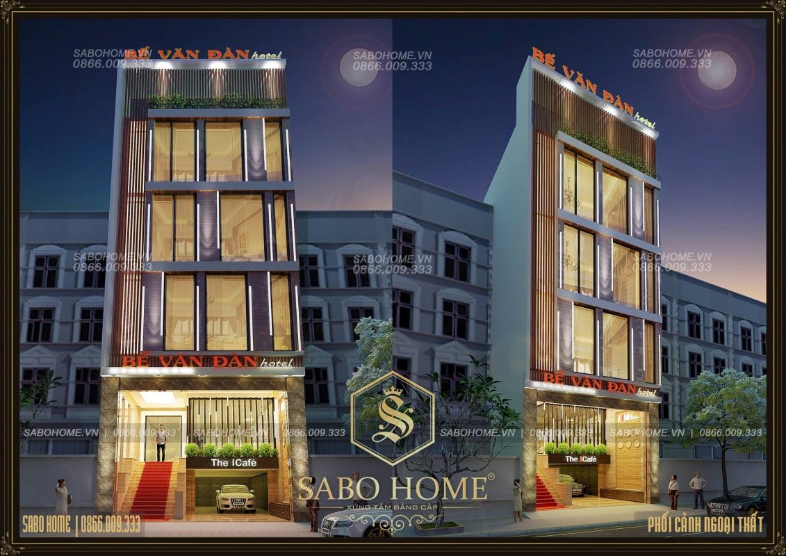 Thiết kế khách sạn hiện đại 4 tầng ở Hải Dương- NO180001