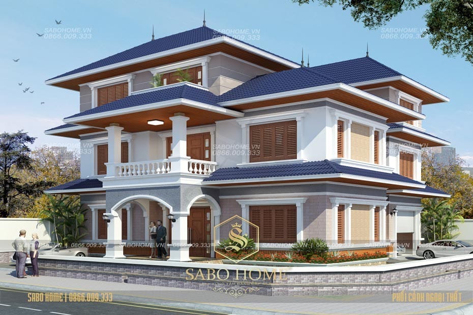 Biệt thự tân cổ điển 3 tầng đẹp ở Quảng Ngãi - BT1935.T3