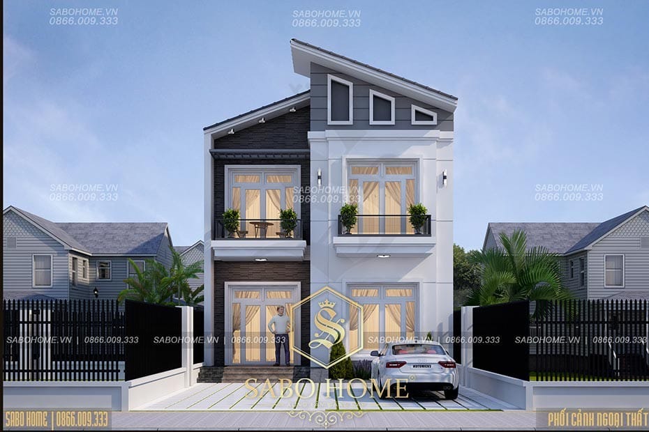 Mẫu nhà phố hiện đại đẹp 2 tầng ở Hà Nội - NO1910.H2