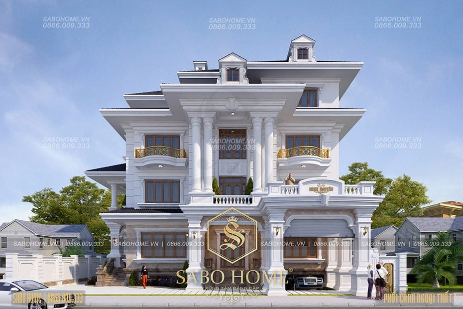 Mẫu biệt thự 4 tầng diện tích 200m2 đẹp hút hồn ở Hải Dương - Anh Long BT1941.t4