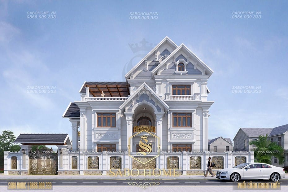Mẫu biệt thự 3 tầng mái thái đẹp say mê ở Ninh Bình - Anh Tuấn BT1943.T3