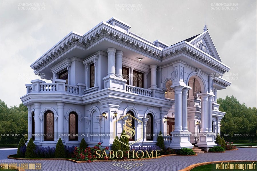 Biệt thự tân cổ điển đẹp 2 tầng Anh Xuân - Hải Dương BT180012