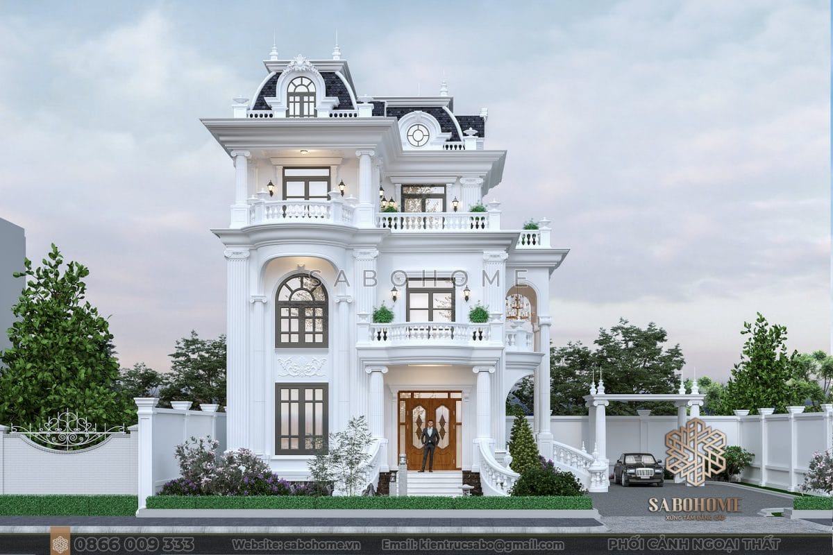Thiết kế biệt thự 3 tầng tân cổ điển tại Ninh Bình - BT 2168
