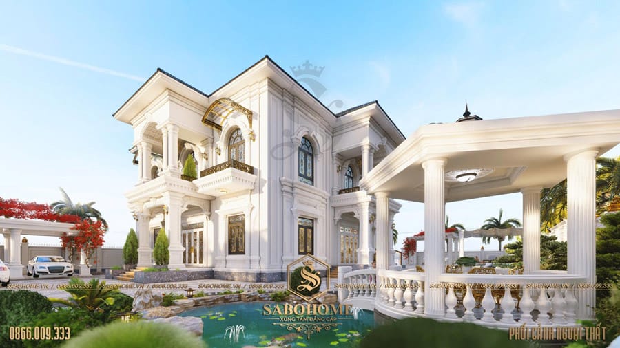 Thiết kế sân vườn tiểu cảnh biệt thự không gian tuyệt đẹp - SVBT 2091