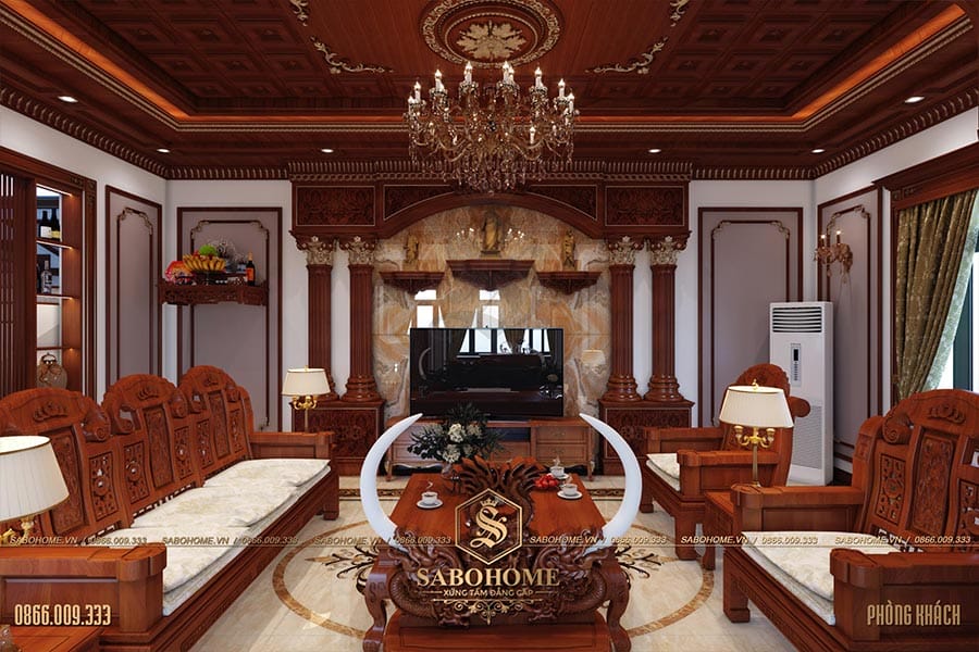 Thiết kế và thi công nội thất biệt thự tân cổ điển (Chị Lệ -Hưng Yên BT1952)