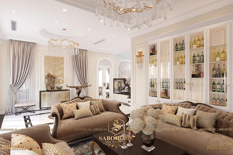 Mẫu nội thất biệt thự tân cổ điển đẹp - NTBT2061