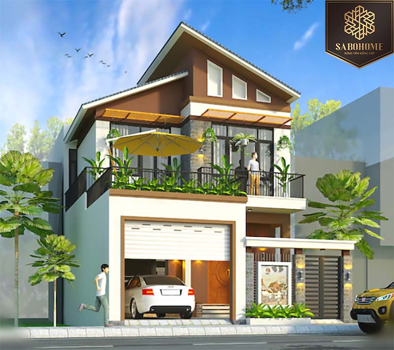 Biệt thự mái lệch