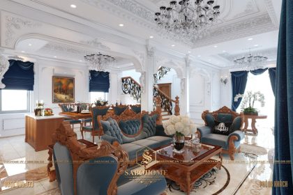 nội thất biệt thự tân cổ điển lộng lẫy