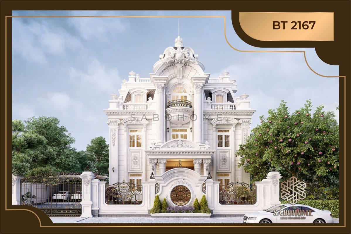 Lộng lẫy với mẫu biệt thự 3 tầng tân cổ điển - BT 2167