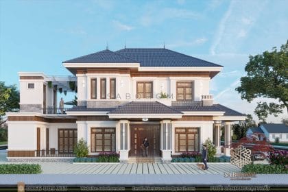 mẫu biệt thự 2 tầng mái nhật bt 2110