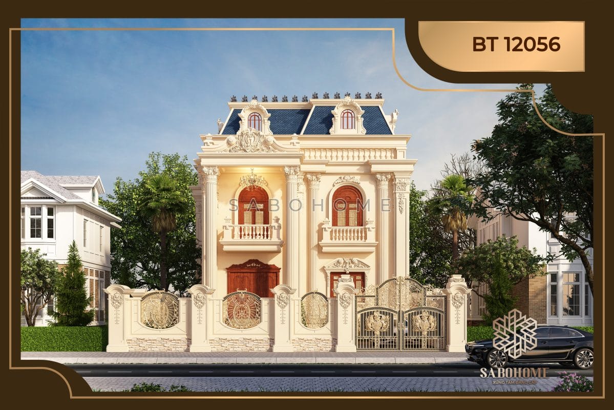 Mê đắm biệt thự 2 tầng kiểu Pháp mái Mansard - BT12056