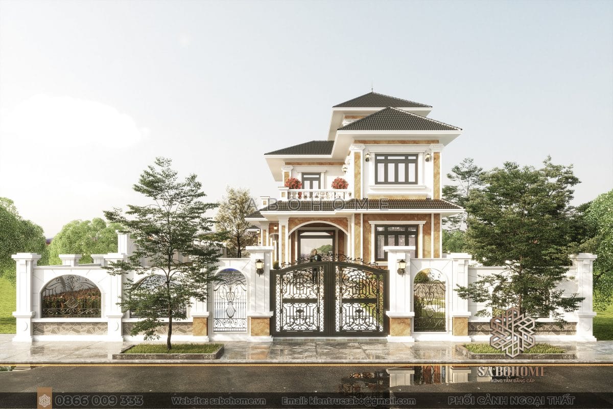 Thiết kế biệt thự 2 tầng đẹp tại Tuyên Quang - BT2176