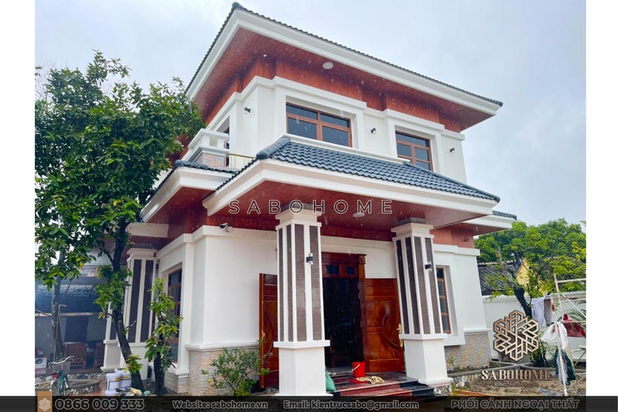 Thiết kế thi công hoàn thiện biệt thự 2 tầng Chị Tú - Thanh Hóa