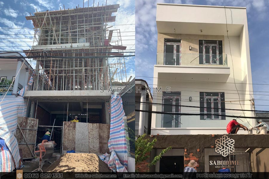 Thi công hoàn thiện nhà ống hiện đại Anh Chiến - Phúc Quốc