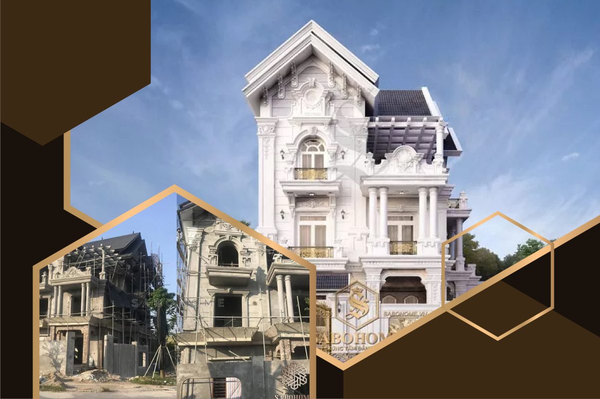 Tiến độ thi công biệt thự 3 tầng mái thái ở Thái Nguyên - BT2094