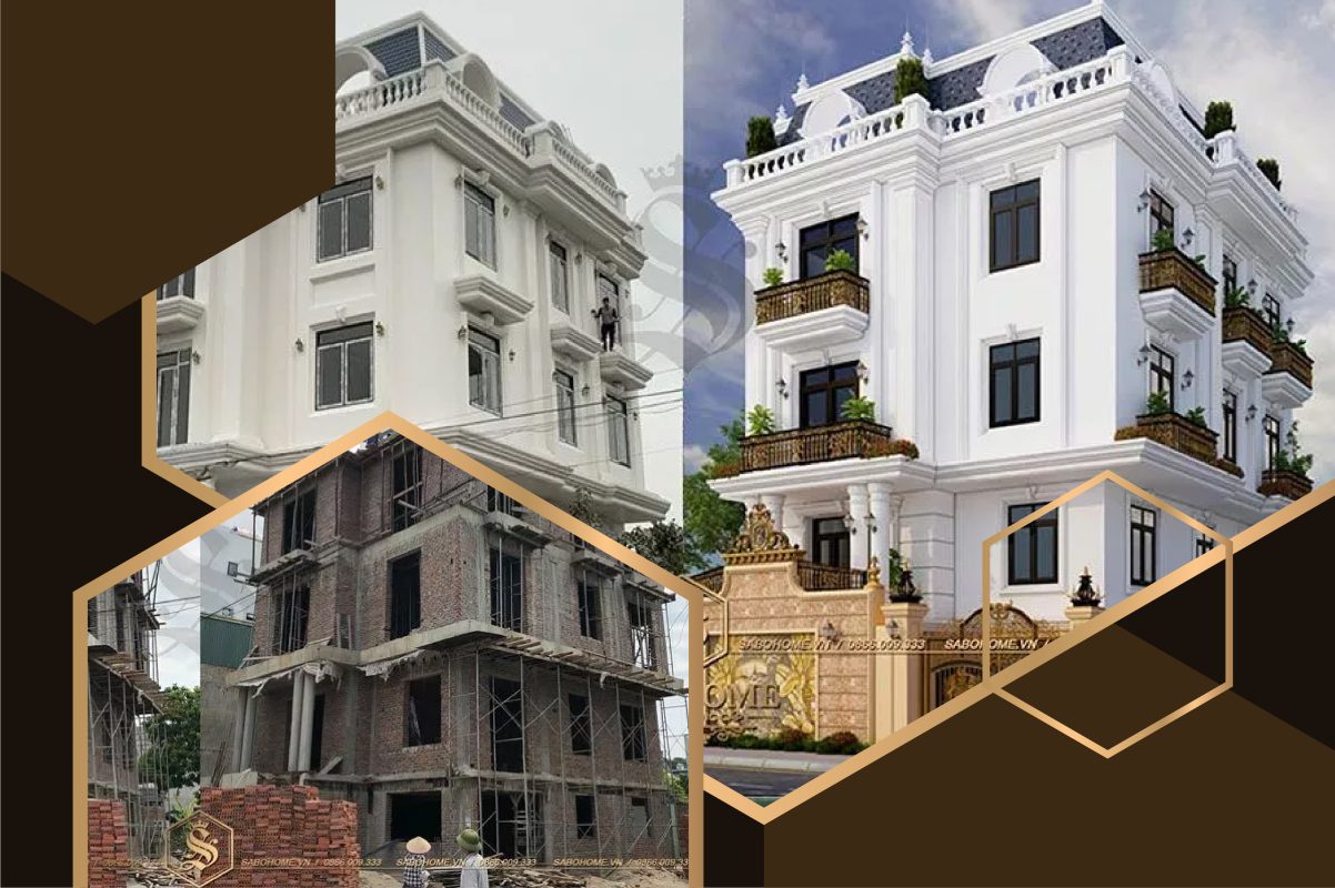 Thiết kế và thi công biệt thự 4 tầng mái mansard ở Quảng Ninh - TCBT68