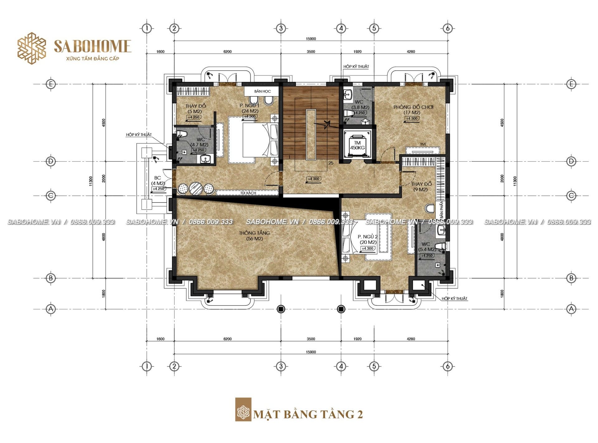 Mặt bằng tầng 2