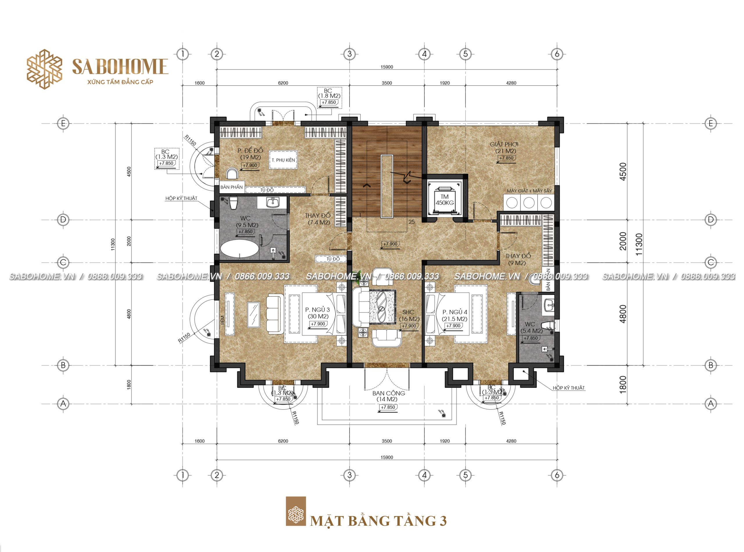 Mặt bằng tầng 3