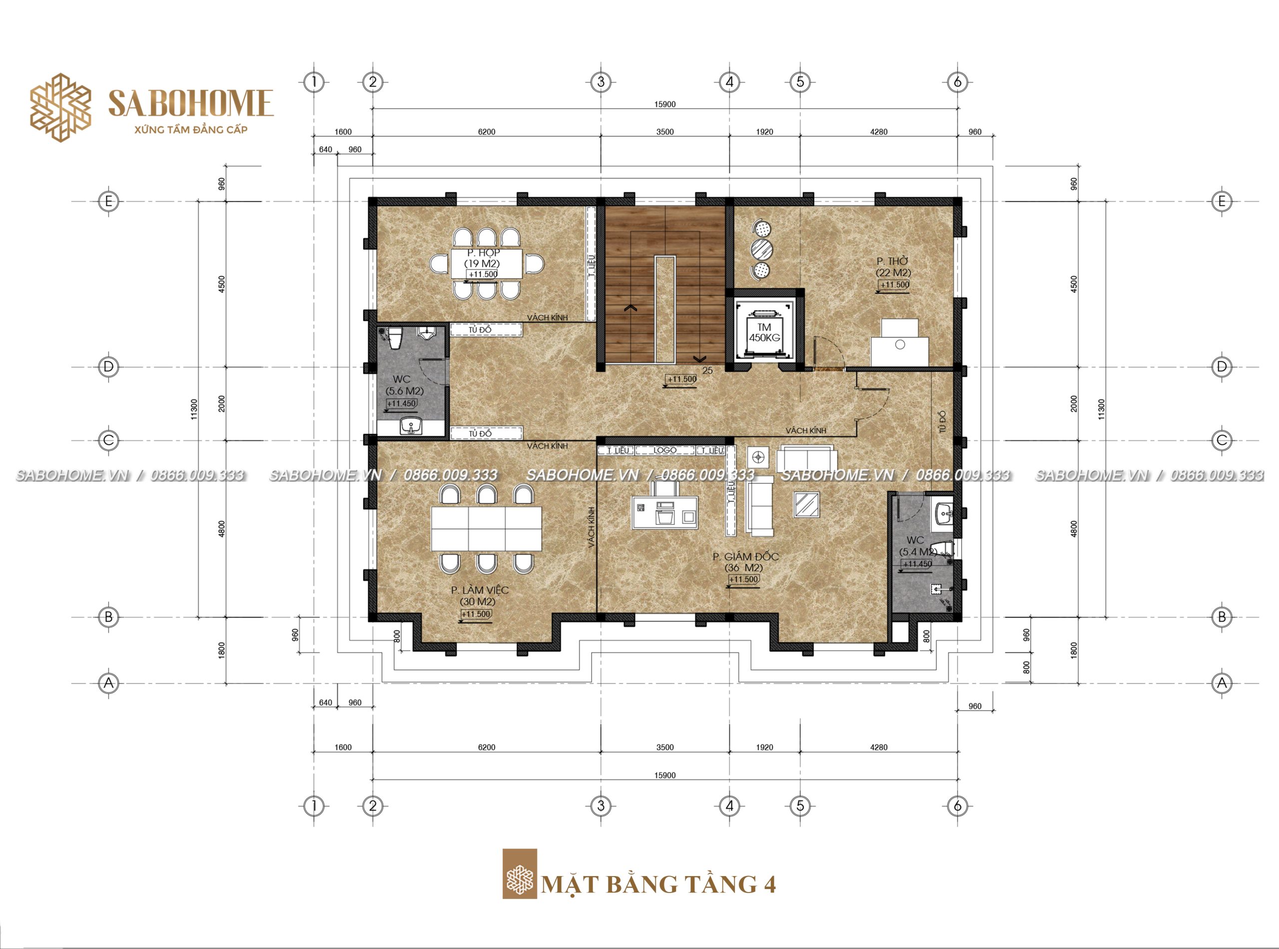 Mặt bằng tầng 4