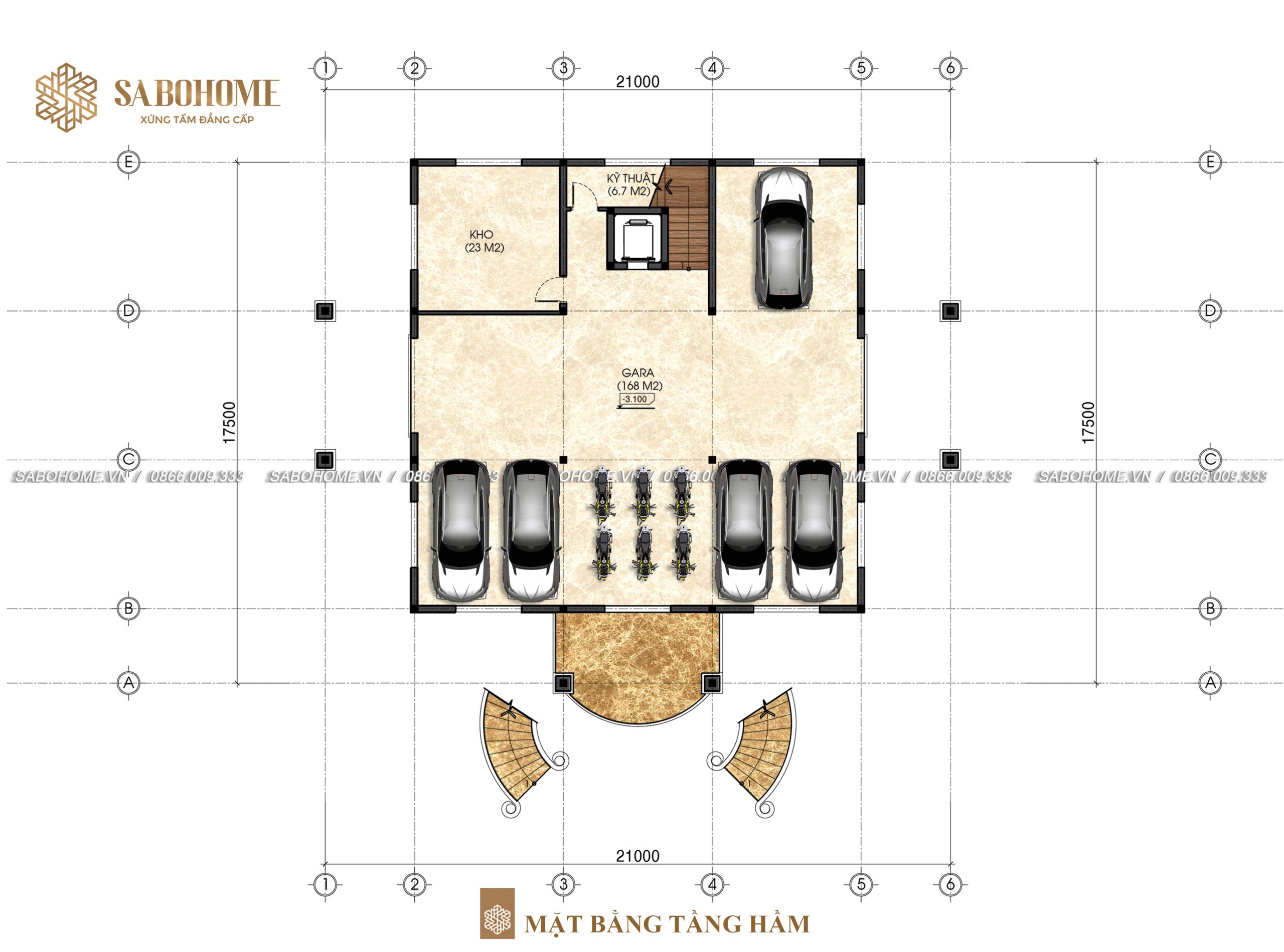 Mặt bằng tầng hầm