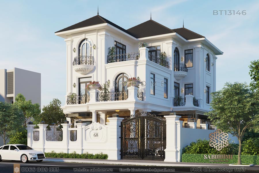 Đốn tim trước vẻ đẹp của biệt thự tân cổ điển kiêu sa - BT13146