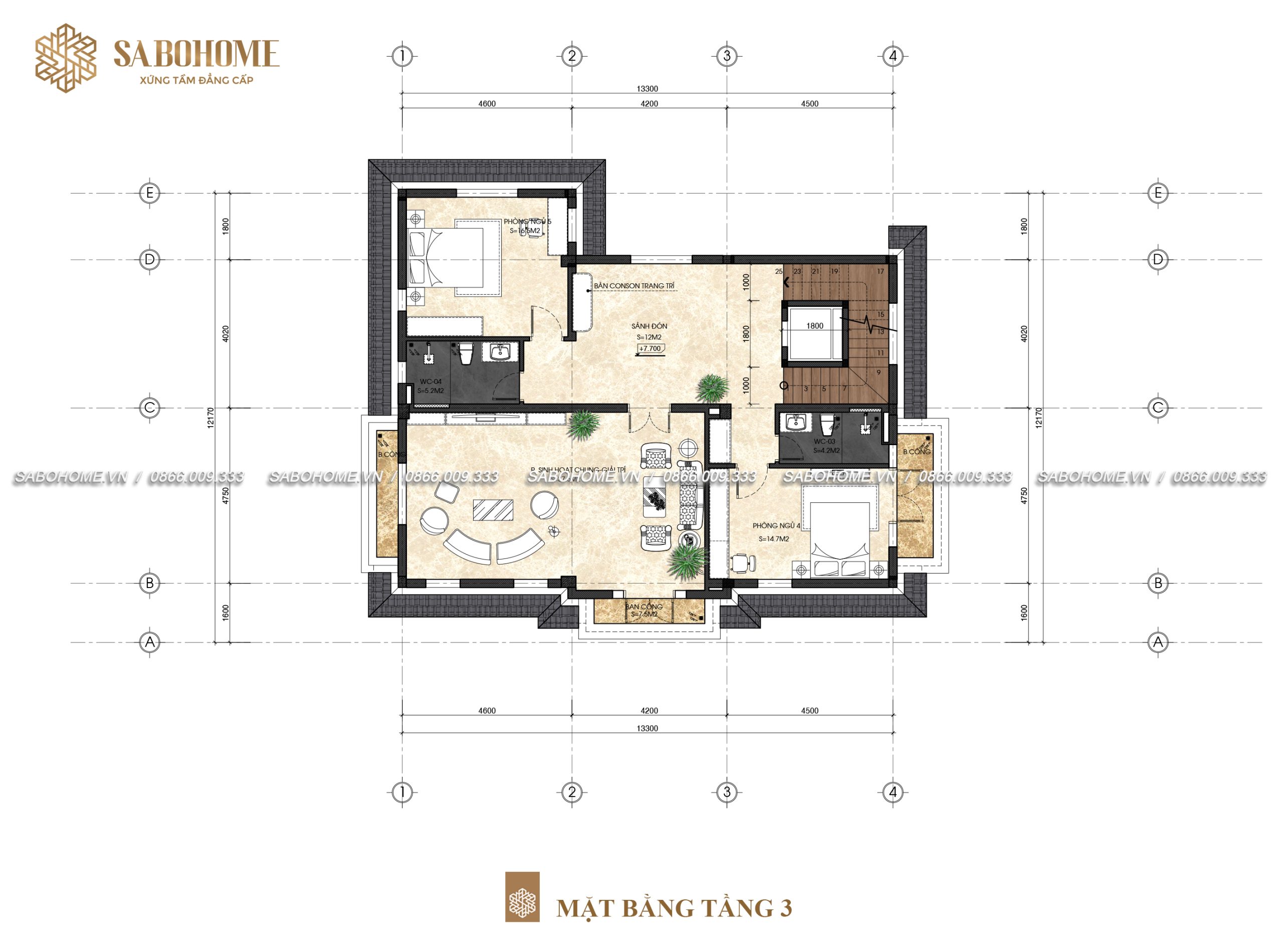 Mặt bằng tầng 3