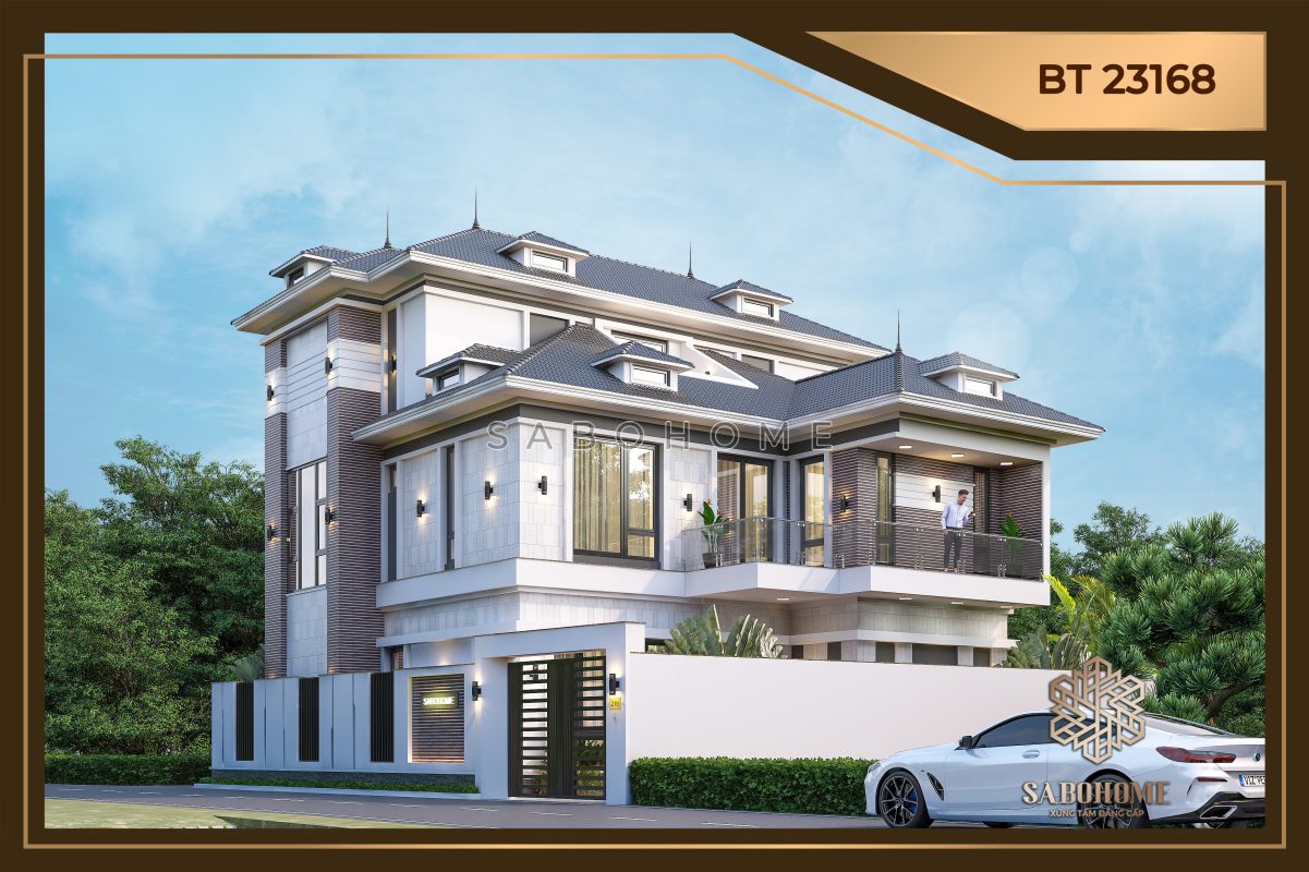 Thiết kế đơn giản biệt thự 3 tầng hiện đại năm 2022 - BT 23168