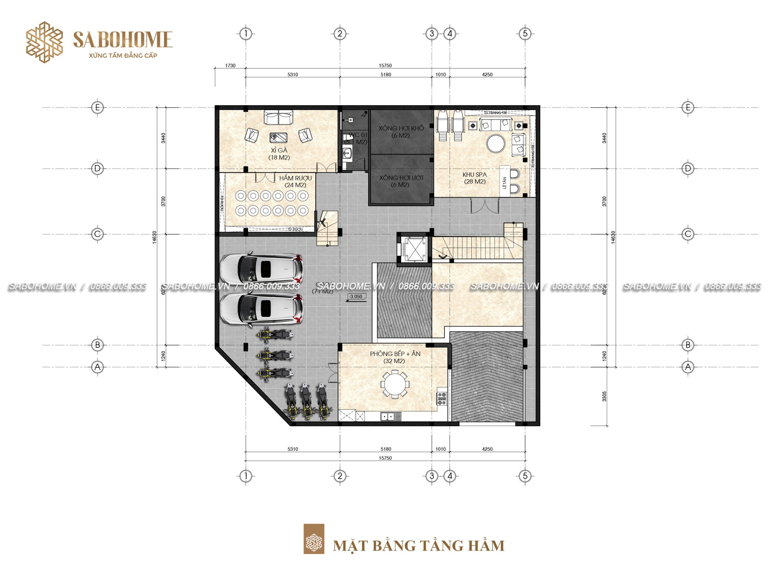 Mặt bằng tầng hầm