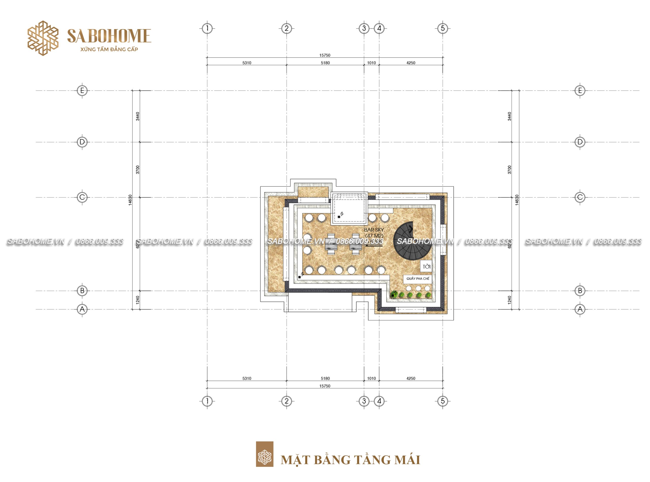 Mặt bằng tầng mái