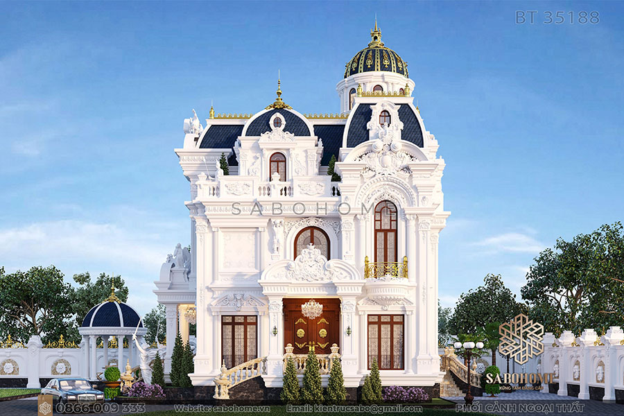 Chiêm ngưỡng dinh thự 3 tầng cổ điển lộng lẫy - BT 35188
