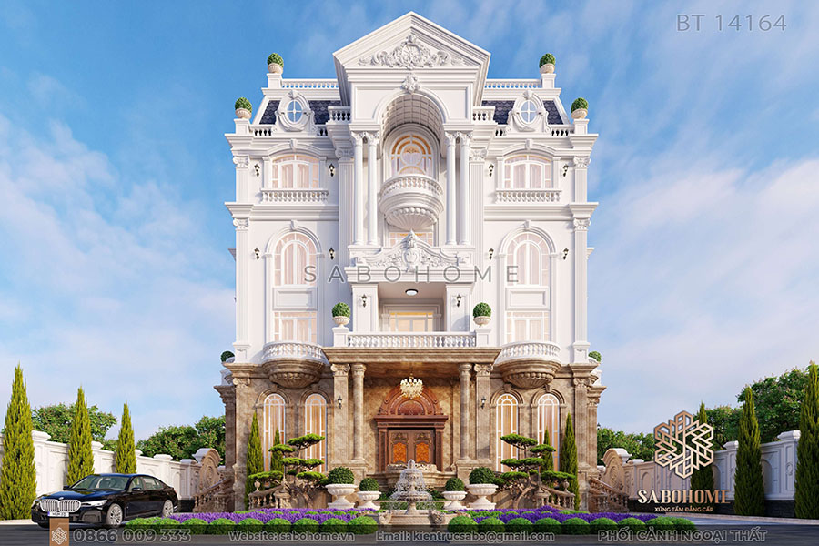Không gian sang trọng mẫu biệt thự 4 tầng - BT 14164