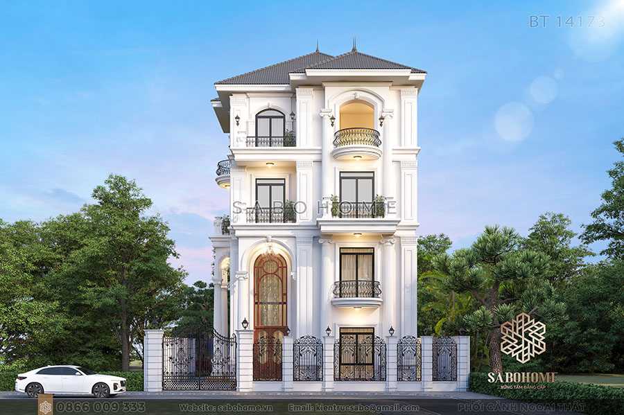 Thanh cao với mẫu biệt thự 4 tầng sang trọng - BT 14173